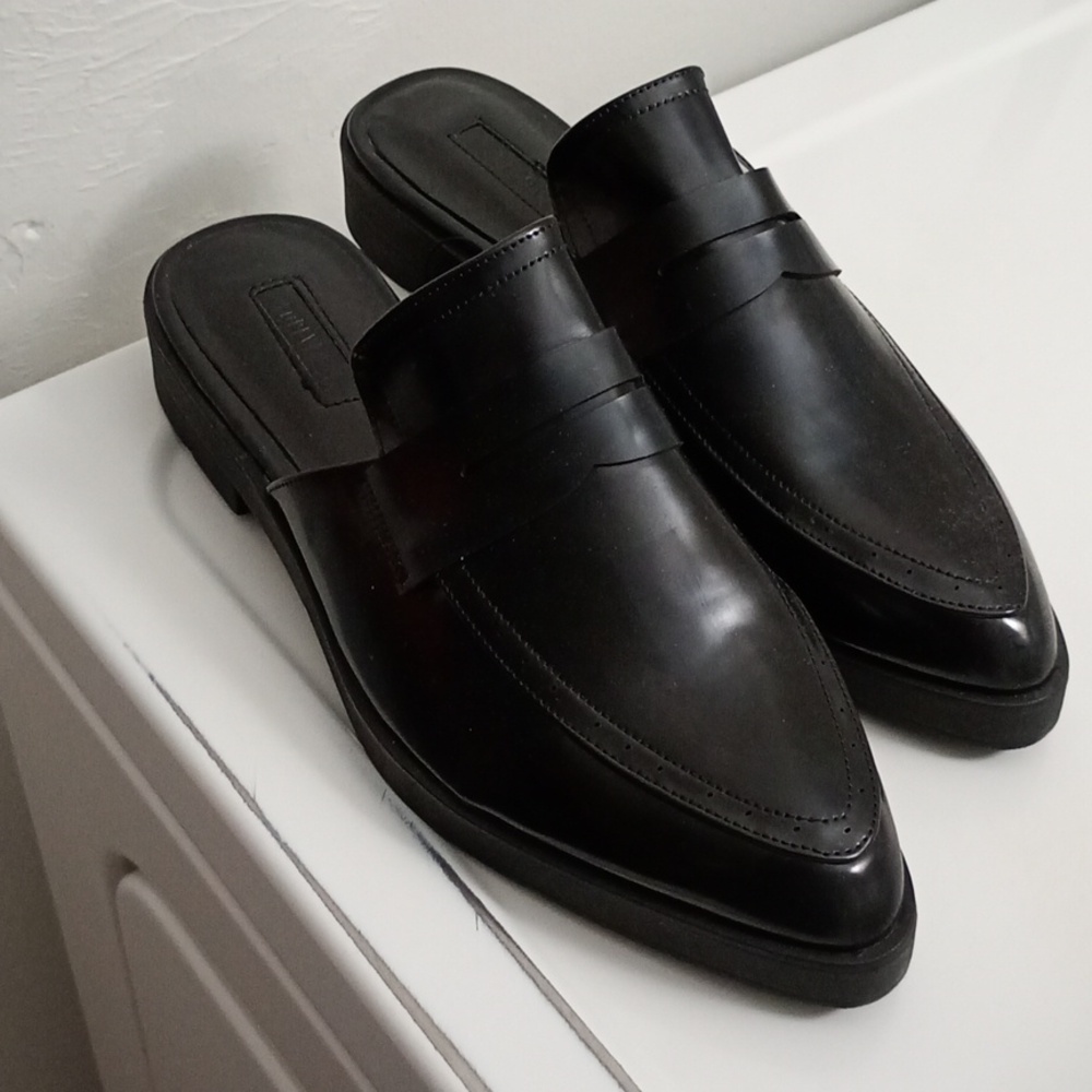 NEW Dressy Black Mule Loafers Women